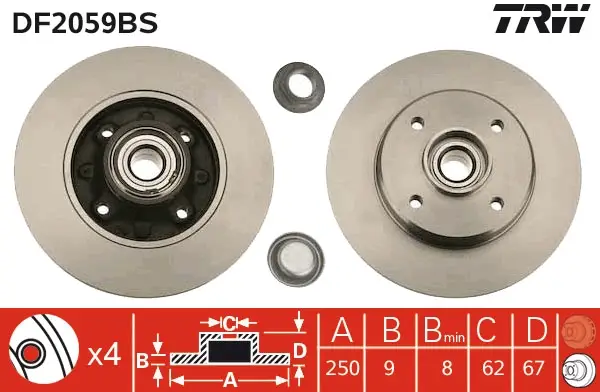 Beliebt TRW DF2059BS - Bremsscheibe - TRW SINGLE