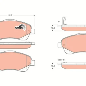 TRW GDB3336 - Bremsbelagsatz, Scheibenbremse - COTEC Sonderangebot
