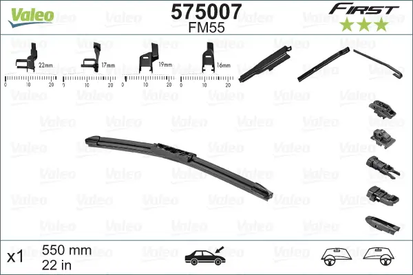 VALEO FM55 Scheibenwischer 575007 - FIRST MULTICONNECTION Preis Gesenkt
