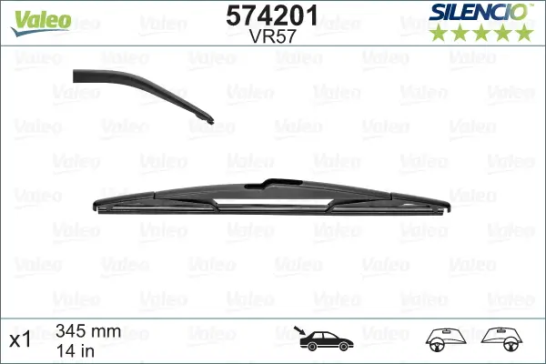 VALEO VR57 Scheibenwischer 574201 - SILENCIO REAR Direkt Vom Hersteller