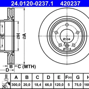 ATE 24.0120-0237.1 - Bremsscheibe Neu