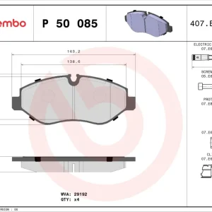 Sofort Bestellen BREMBO P 50 085 - Bremsbelagsatz, Scheibenbremse - PRIME LINE