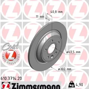 Zertifiziert ZIMMERMANN 610.3714.20 - Bremsscheibe - COAT Z