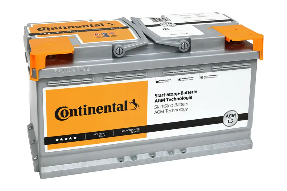Preiswert CONTINENTAL 2800012008280 - Starterbatterie - START-STOP-BATTERY AGM 92Ah 850 A 12 V