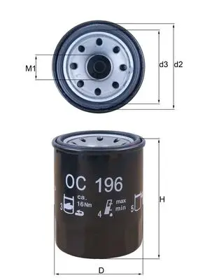 Preisreduziert MAHLE OC 196 - Ölfilter