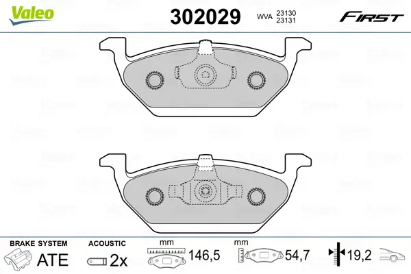 VALEO 302029 - Bremsbelagsatz, Scheibenbremse - FIRST Letzte Chance
