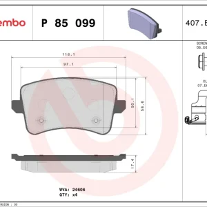 Super-Preis BREMBO P 85 099 - Bremsbelagsatz, Scheibenbremse - PRIME LINE