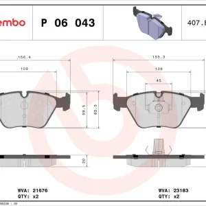 Garantierte Lieferung BREMBO P 06 043 - Bremsbelagsatz, Scheibenbremse - PRIME LINE
