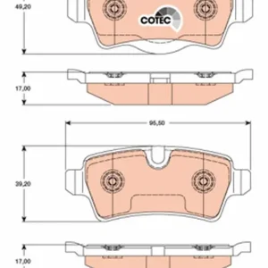 Markenprodukt TRW GDB1766 - Bremsbelagsatz, Scheibenbremse - COTEC