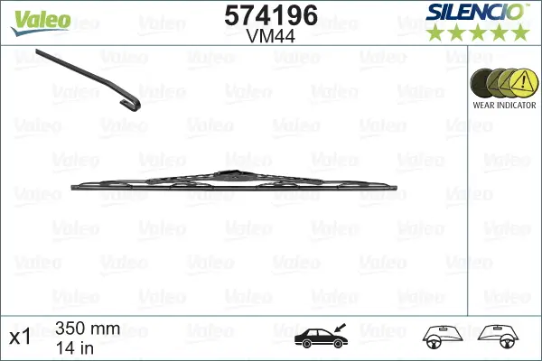 Wochenendangebot VALEO VM44 Scheibenwischer 574196 - SILENCIO CONVENTIONAL SINGLE