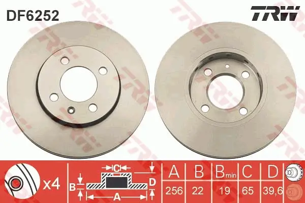Neu TRW DF6252 - Bremsscheibe