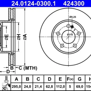 Wochenendangebot ATE 24.0124-0300.1 - Bremsscheibe