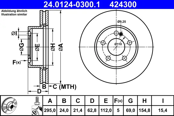 Wochenendangebot ATE 24.0124-0300.1 - Bremsscheibe