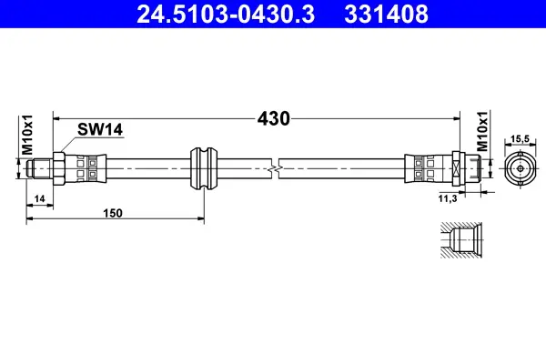 ATE 24.5103-0430.3 - Bremsschlauch Sofort Bestellen