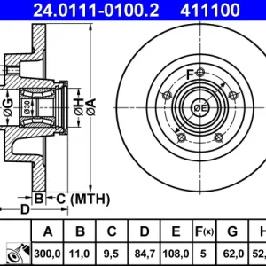 Top-Seller ATE 24.0111-0100.2 - Bremsscheibe