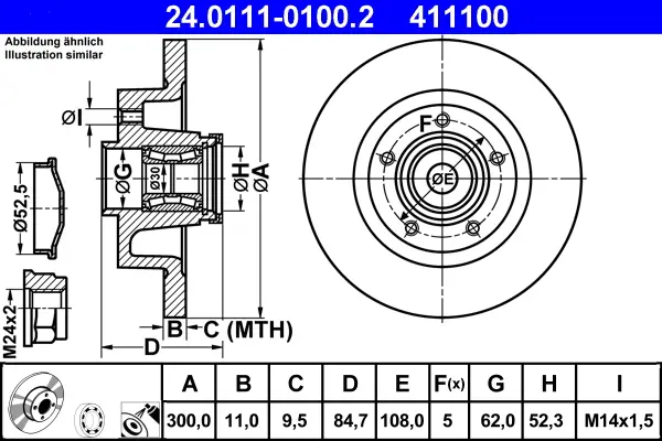 Top-Seller ATE 24.0111-0100.2 - Bremsscheibe