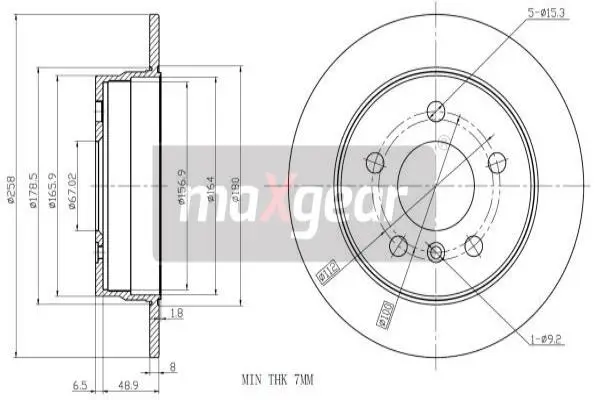 Preisreduziert MAXGEAR 19-1225 - Bremsscheibe