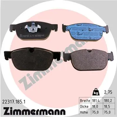 ZIMMERMANN 22317.185.1 - Bremsbelagsatz, Scheibenbremse Neue Kollektion