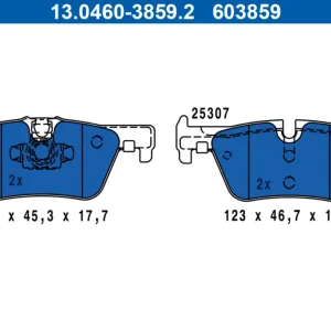 ATE 13.0460-3859.2 - Bremsbelagsatz, Scheibenbremse Top-Angebot