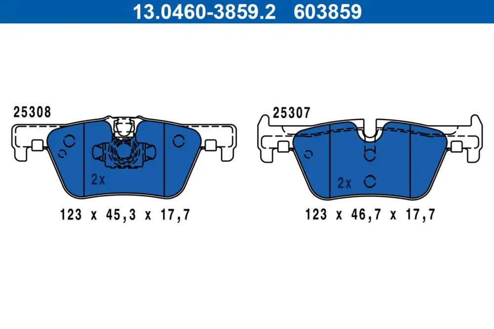 ATE 13.0460-3859.2 - Bremsbelagsatz, Scheibenbremse Top-Angebot