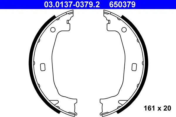 Markenware ATE 03.0137-0379.2 - Bremsbackensatz, Feststellbremse
