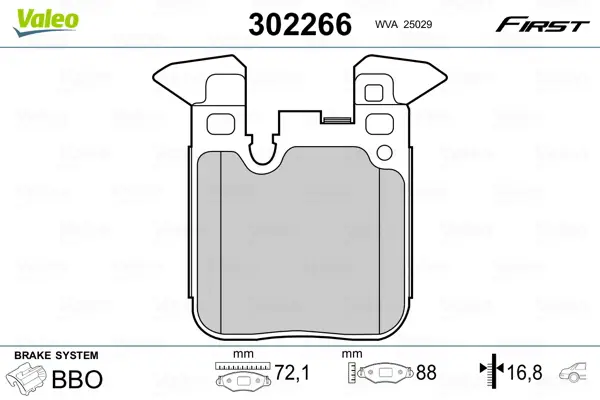 Super-Preis VALEO 302266 - Bremsbelagsatz, Scheibenbremse - FIRST