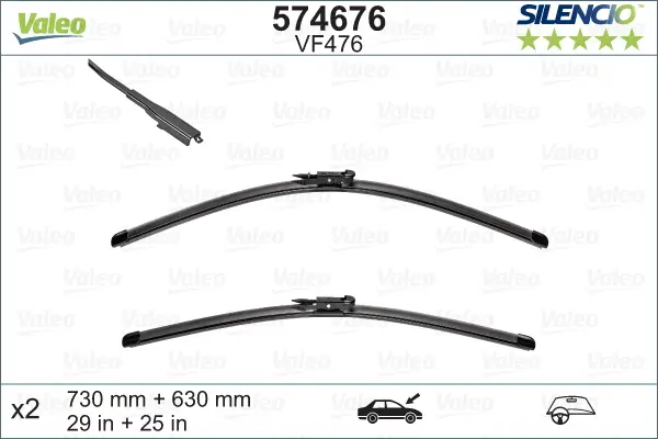 Online Kaufen VALEO VF476 Scheibenwischer 574676 - SILENCIO FLAT BLADE SET730mm / 630mm
