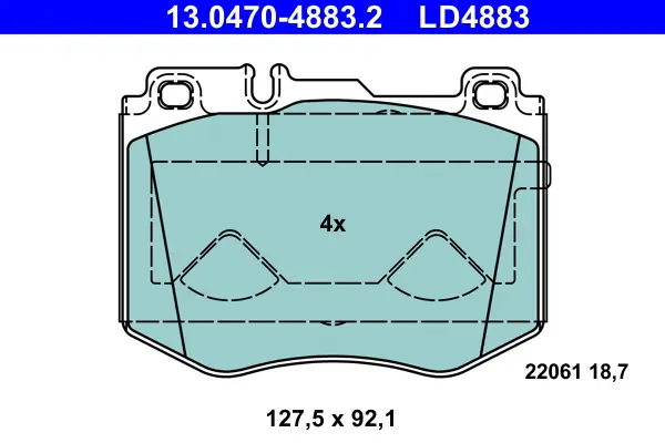 Sofort Bestellen ATE 13.0470-4883.2 - Bremsbelagsatz, Scheibenbremse - ATE Ceramic
