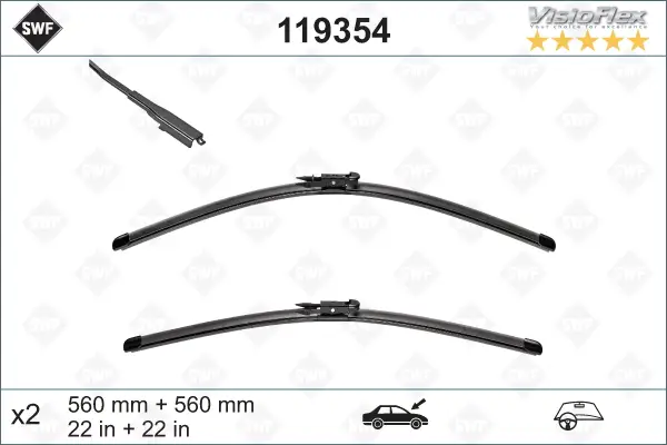 Jetzt Kaufen SWF SF354 Scheibenwischer 119354 - DAS ORIGINAL SET560mm / 560mm