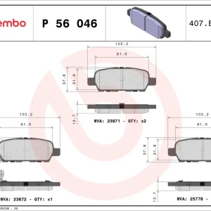 Schnäppchen BREMBO P 56 046 - Bremsbelagsatz, Scheibenbremse - PRIME LINE