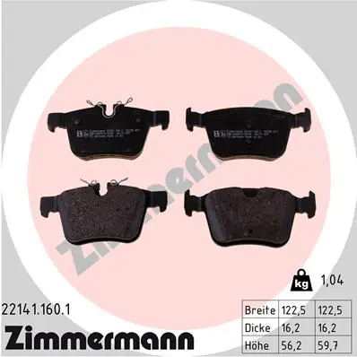 ZIMMERMANN 22141.160.1 - Bremsbelagsatz, Scheibenbremse Wochenendangebot