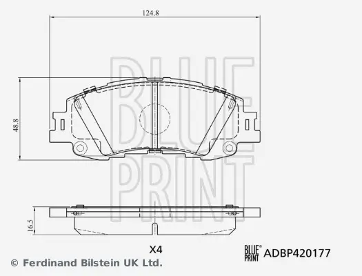 BLUE PRINT ADBP420177 - Bremsbelagsatz, Scheibenbremse Versand Am Gleichen Tag