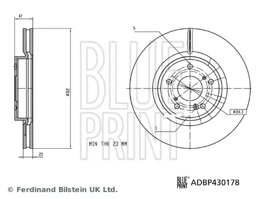 Preisknaller BLUE PRINT ADBP430178 - Bremsscheibe