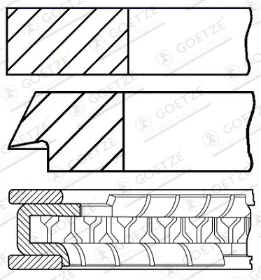 GOETZE ENGINE 08-435807-00 - Kolbenringsatz Sale