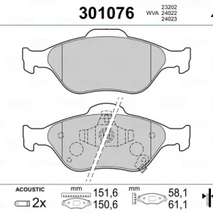VALEO 301076 - Bremsbelagsatz, Scheibenbremse - FIRST Schnäppchen