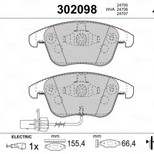 Wochenendangebot VALEO 302098 - Bremsbelagsatz, Scheibenbremse - FIRST