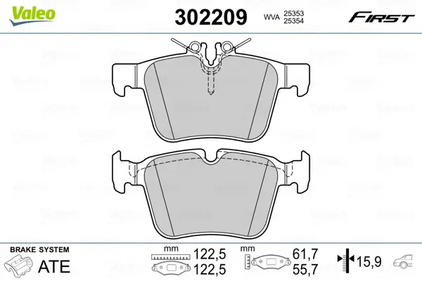 VALEO 302209 - Bremsbelagsatz, Scheibenbremse - FIRST Abverkauf