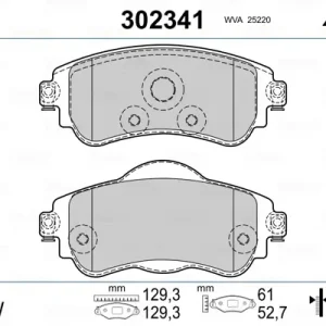 Markenprodukt VALEO 302341 - Bremsbelagsatz, Scheibenbremse - FIRST