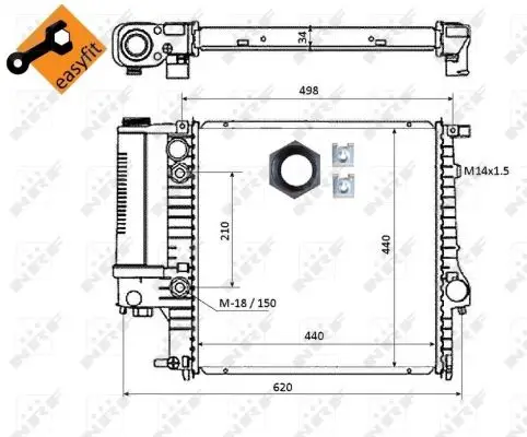NRF 50565 - Kühler, Motorkühlung - EASY FIT Markenprodukt