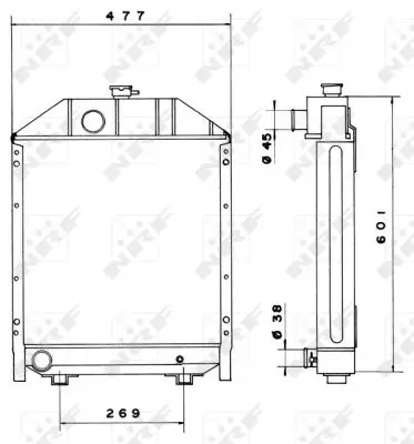 Echt NRF 52208 - Kühler, Motorkühlung - EASY FIT
