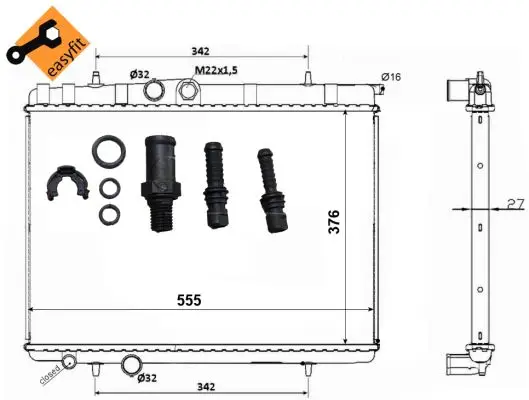 NRF 53120 - Kühler, Motorkühlung - EASY FIT Preis Gesenkt