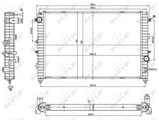 Markenprodukt NRF 53197 - Kühler, Motorkühlung
