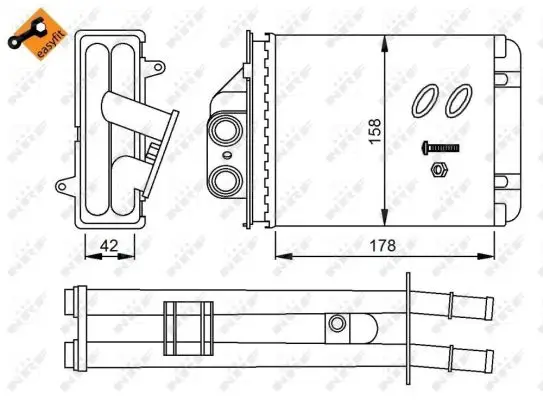 NRF 53641 - Wärmetauscher, Innenraumheizung - EASY FIT Saisonangebot