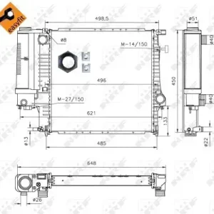 Preiswert NRF 53849 - Kühler, Motorkühlung - EASY FIT