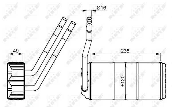 NRF 54263 - Wärmetauscher, Innenraumheizung Garantierte Lieferung