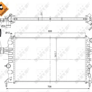 Echt NRF 54668 - Kühler, Motorkühlung - EASY FIT