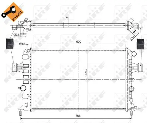 Echt NRF 54668 - Kühler, Motorkühlung - EASY FIT