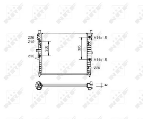 Zertifiziert NRF 55336 - Kühler, Motorkühlung - EASY FIT