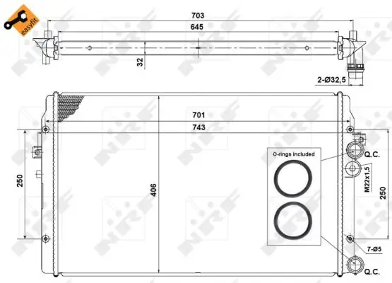Abverkauf NRF 58334 - Kühler, Motorkühlung - EASY FIT