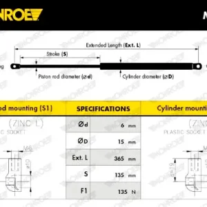 MONROE ML5552 - Gasfeder, Heckscheibe - MONROE MaxLift Wochenendangebot